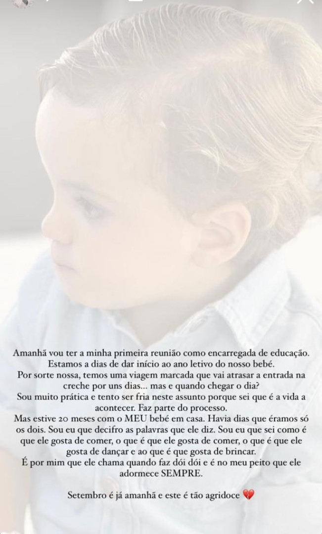 Jéssica Antunes inquieta: "Estive 20 meses com o meu bebé em casa"