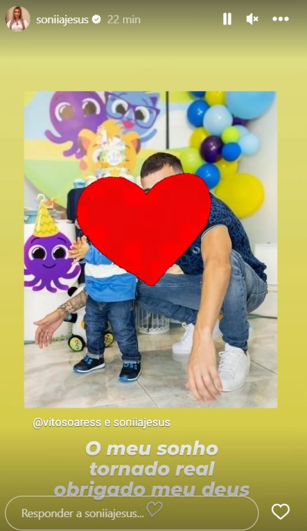 Noivo de Sónia Jesus: "O pai promete que jamais voltará a estar longe"