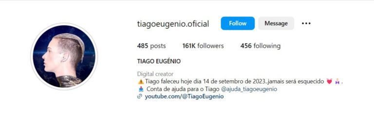 Youtuber português morre aos 28 anos após acidente que o deixou em coma