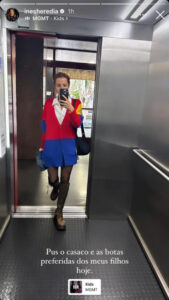 Inês Herédia usa visual (bem colorido) escolhido pelos filhos