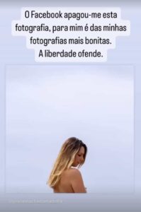 Joana Madeira vê Facebook apagar-lhe foto. "A liberdade ofende"