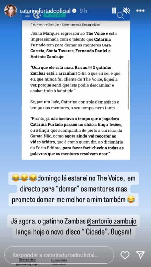 Joana Marques brinca com Catarina Furtado e apresentadora reage