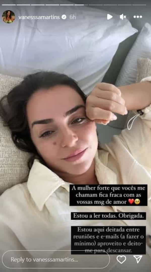 Vanessa Martins reage a mensagens de apoio após revelação pessoal