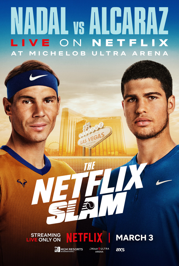 Netflix transmitirá partida entre Rafael Nadal e Carlos Alcaraz