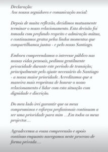 Pedro Barroso termina relação com mãe do filho e emite comunicado