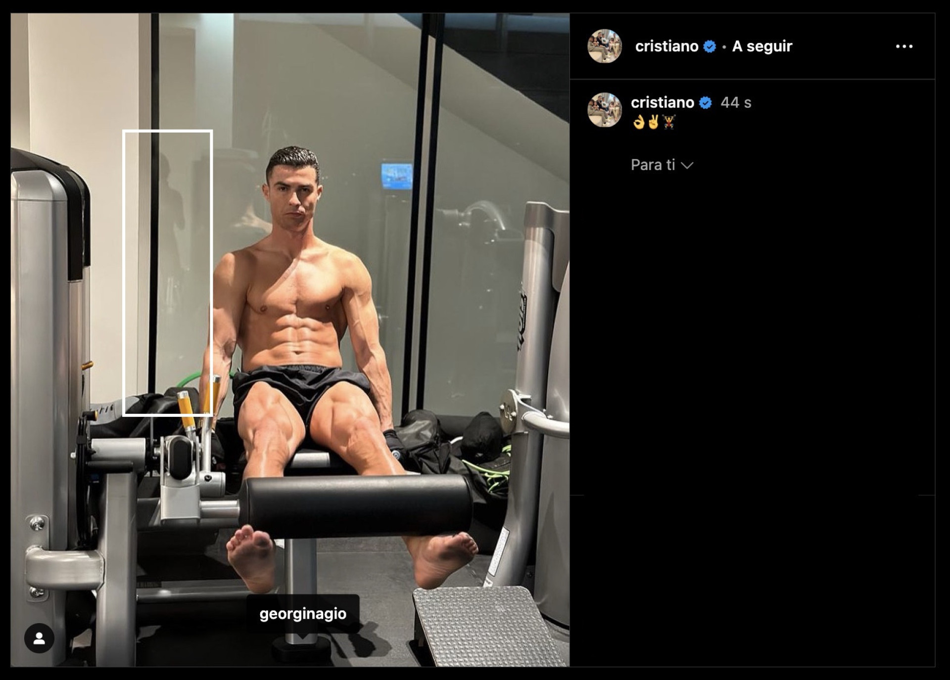Ronaldo mostra-se a treinar... e dá para ver quem tirou a fotografia