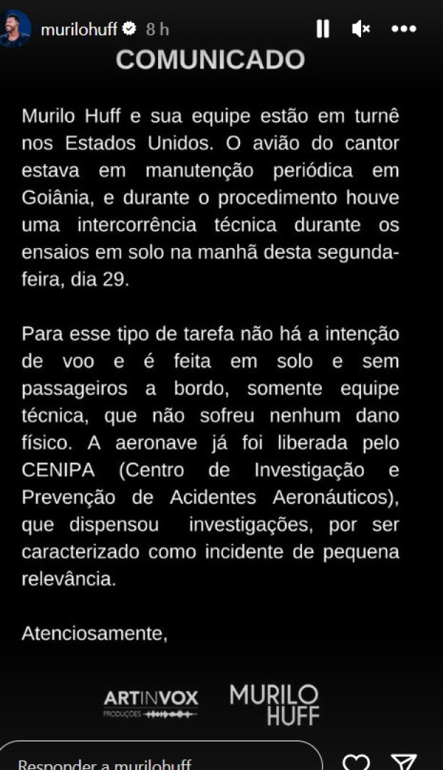 Avião de ‘ex’ de Marília Mendonça caiu. Cantor tranquiliza fãs