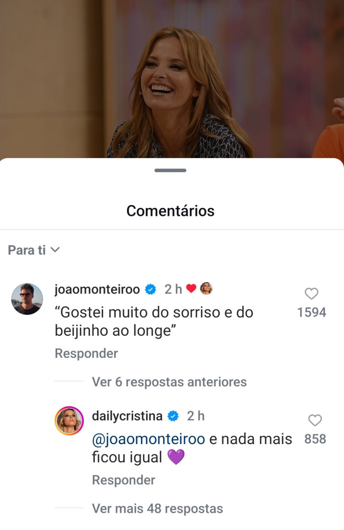 Cristina Ferreira e João Monteiro trocam amorosas palavras