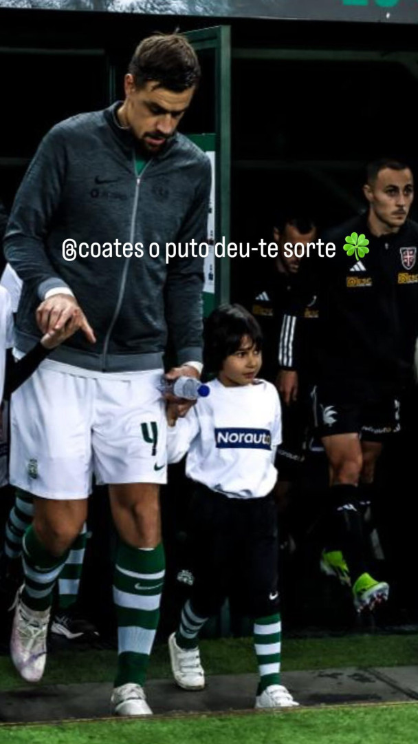 Filho de César Mourão entra em campo com Coates. "Deu-te sorte"