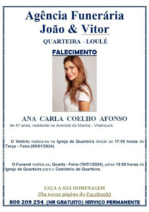 Já são conhecidas informações sobre cerimónias fúnebres de Ana Afonso