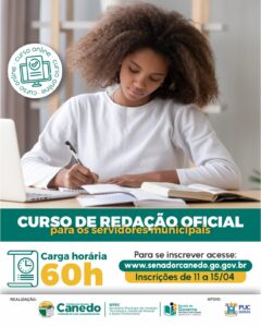 Prefeitura de Senador Canedo oferece curso de redação oficial para servidores municipais