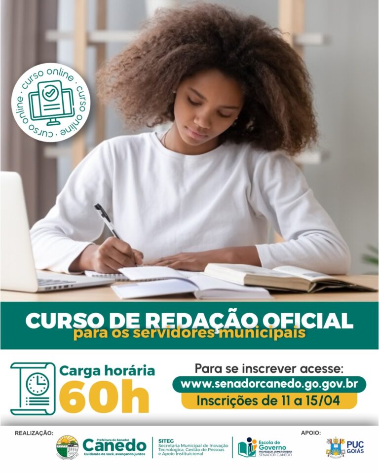 Prefeitura de Senador Canedo oferece curso de redação aos servidores