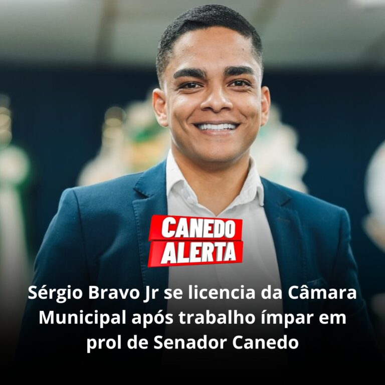 Sérgio Bravo Jr se licencia da Câmara Municipal após trabalho ímpar em prol de Senador Canedo