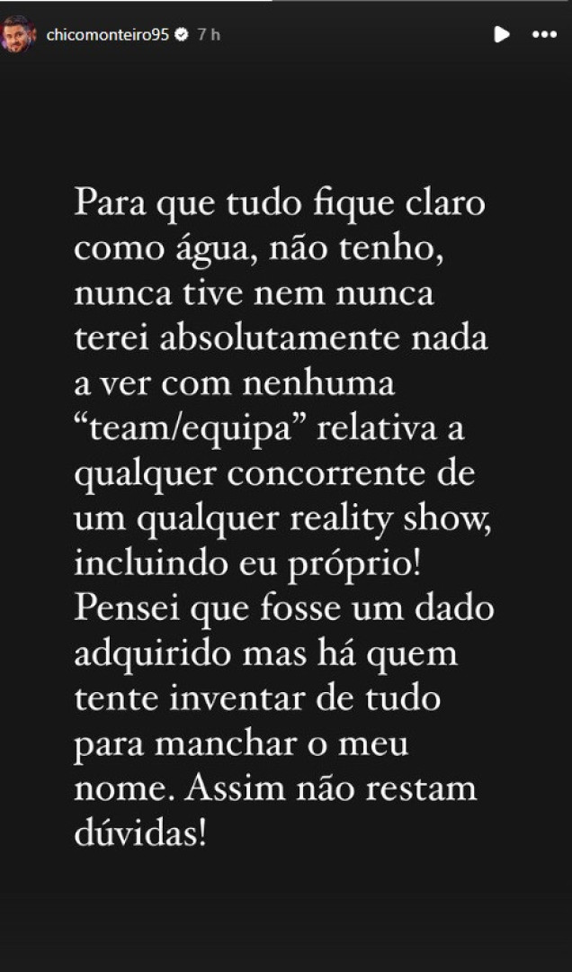 "Há quem tente inventar de tudo para manchar o meu nome"
