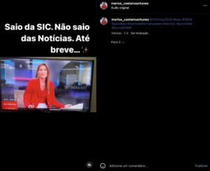 Jornalista Marisa Caetano Antunes diz 'adeus' à SIC
