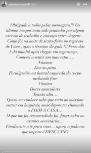 Pedro Barroso revela ida a hospital após chamar INEM e agradece carinho