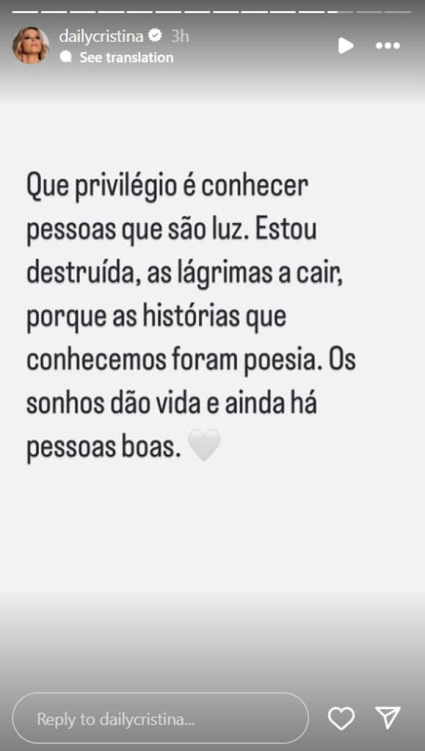 Cristina Ferreira emociona-se com convidada: "Estou destruída"