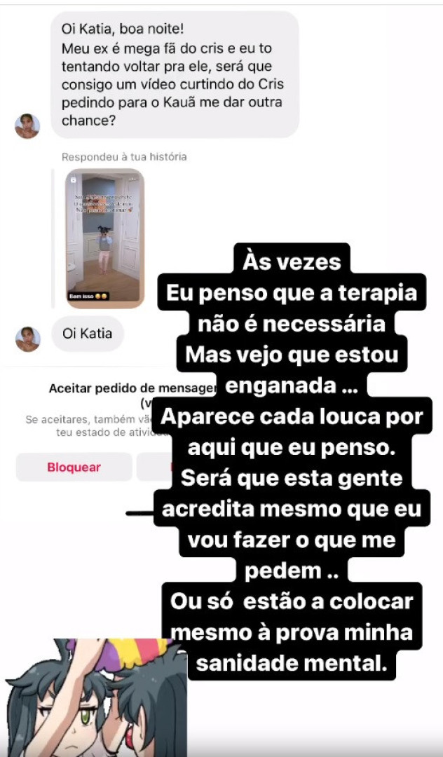 Fã pede a Katia um vídeo de CR7 para o ajudar a voltar para ‘ex’
