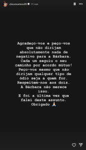 Francisco Monteiro e Bárbara Parada terminam relação