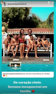 José Carlos Pereira desfruta de férias em família