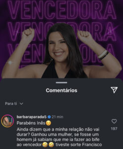 Parada sobre fim do 'BB': "Ainda dizem que a minha relação não vai durar"