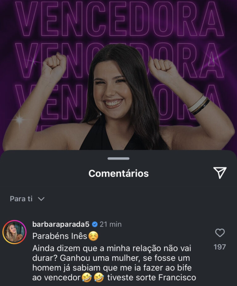 Parada sobre fim do ‘BB’: "Ainda dizem que a minha relação não vai durar"