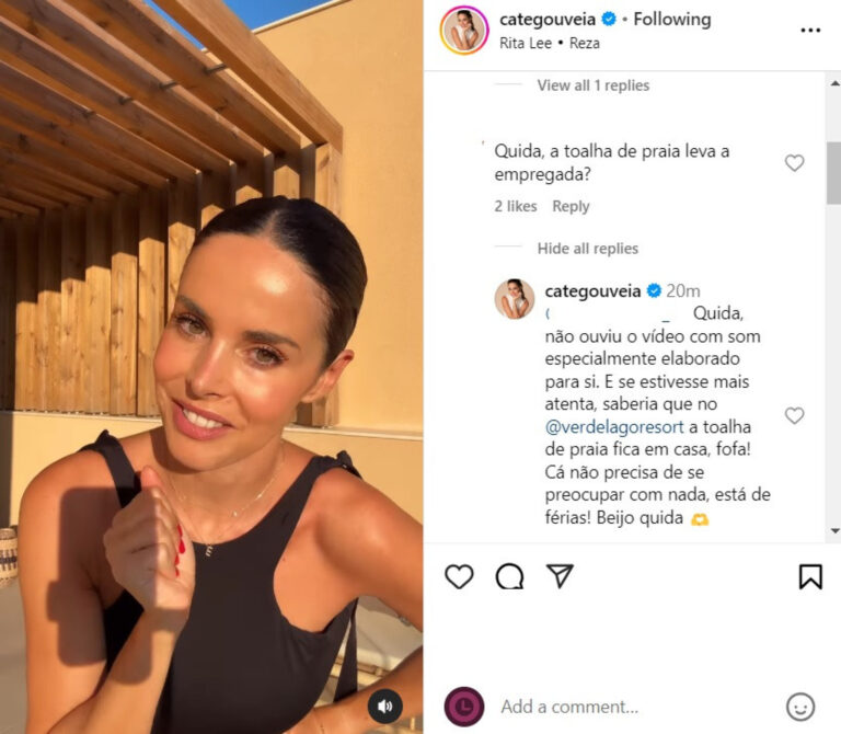 ‘Deus me proteja da sua inveja…’. Catarina Gouveia responde a ‘hater’