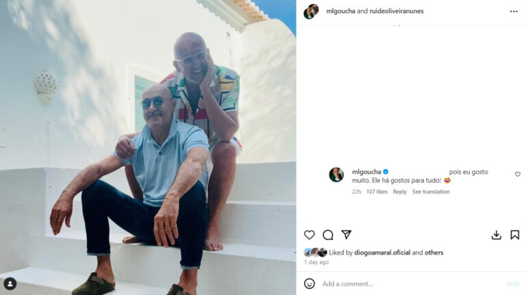 Goucha responde a seguidora que “não gostou” desta foto com Rui Oliveira