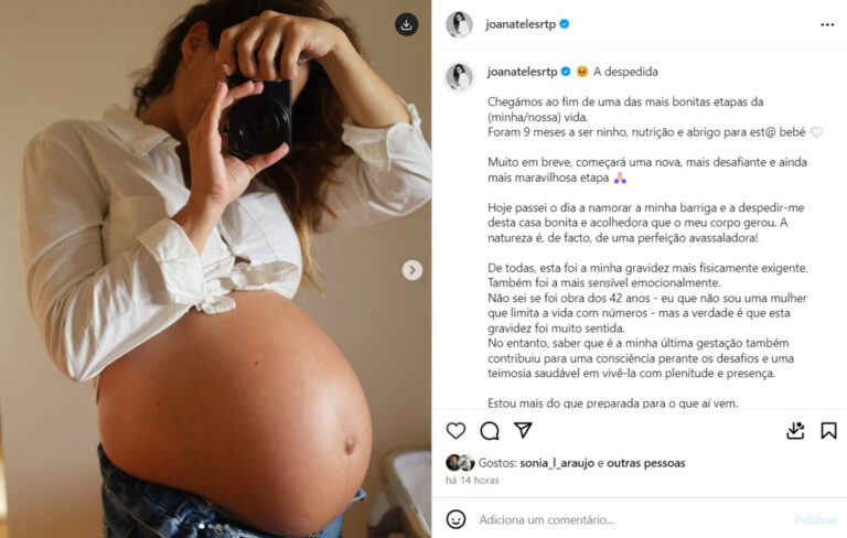 “Foram 9 meses a ser ninho”. Joana Teles ‘despede-se’ da barriga