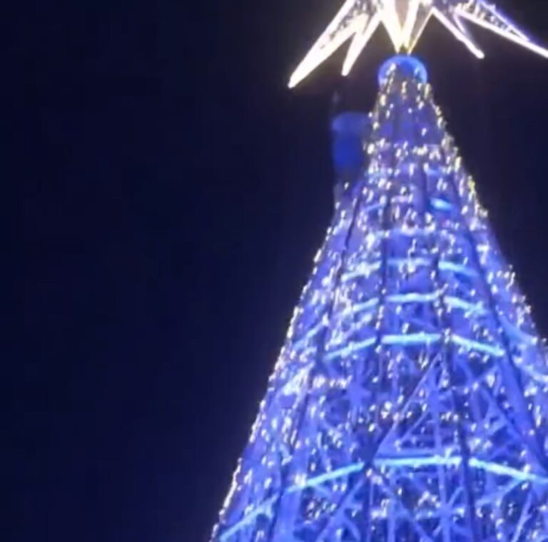 Homem é preso após escalar árvore de Natal com mais de 30 metros em Senador Canedo
