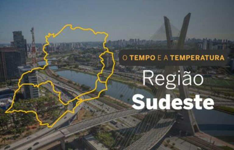 PREVISÃO DO TEMPO: Pancadas de chuva no Sudeste, nesta quinta-feira (2)