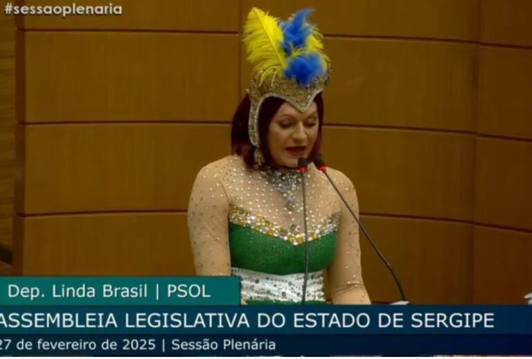 Deputada participa  de sessão plenária fantasiada para o Carnaval
