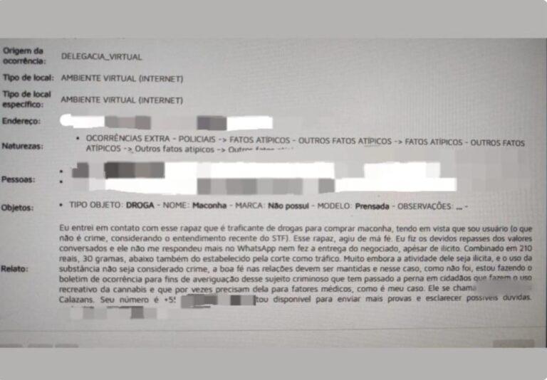 Usuário de drogas registra B.O. contra traficante por golpe em Goiânia