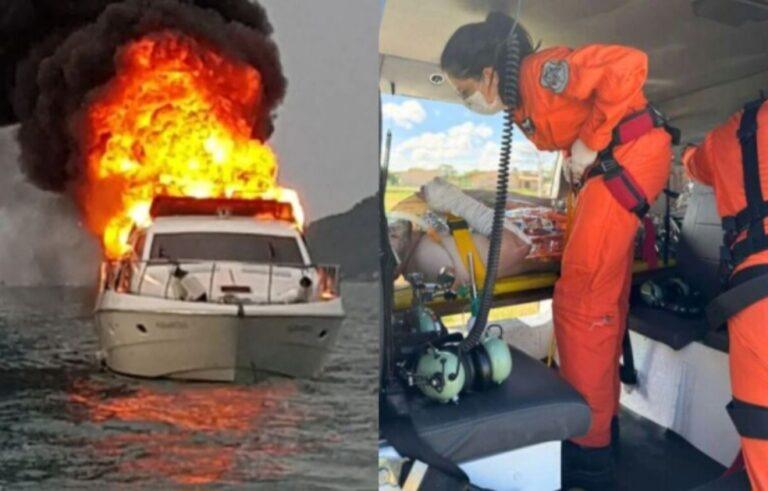 Turistas de Goiás ficam feridos em incêndio em lancha em Maragogi