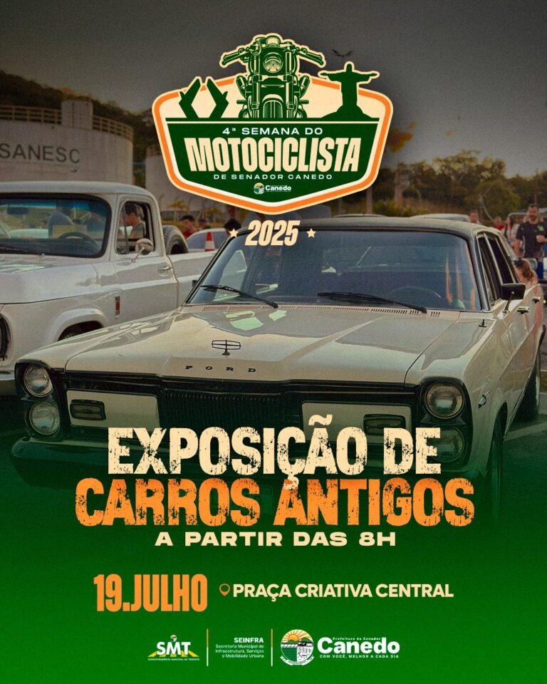 Exposição de carros antigos movimenta a Praça Criativa  no próximo sábado (19)