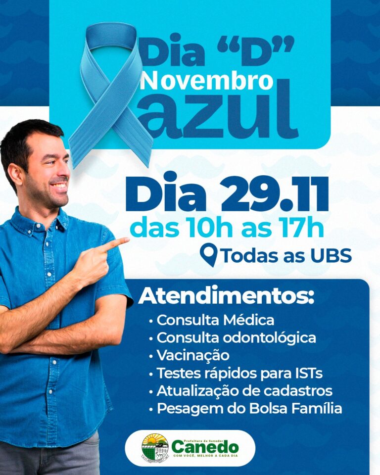 Senador Canedo  realiza Dia D do Novembro  Azul neste sábado dia 29