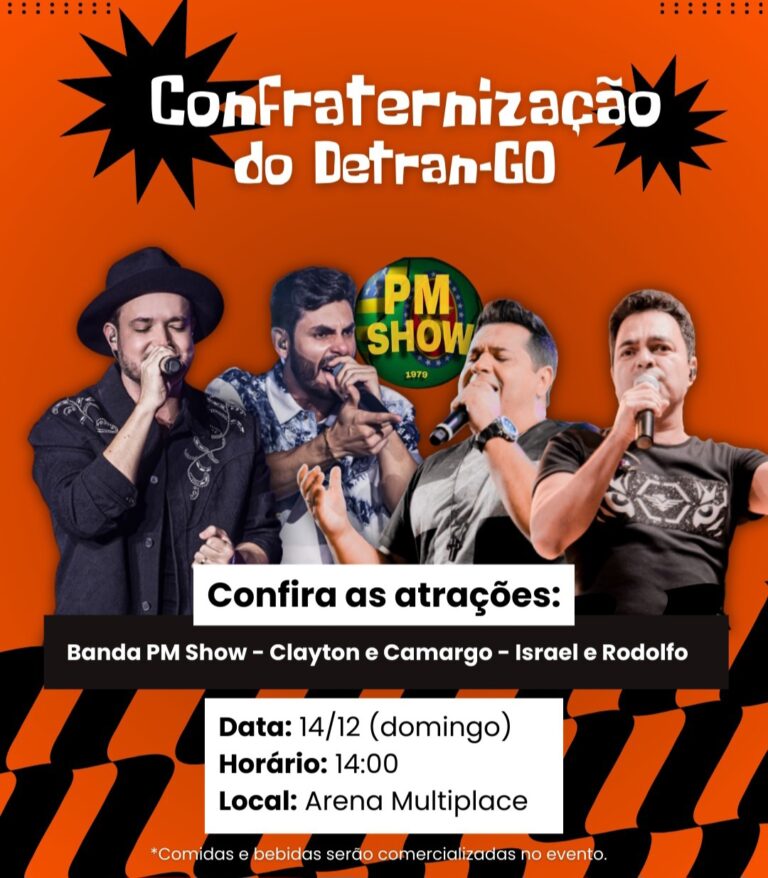 Confraternização do Detran-GO Acontece no próximo domingo com show de Israel e  Rodolfo