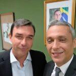 Flávio Bolsonaro  participa do lançamento da pré-candidatura  de Gustavo Gayer ao Senado