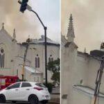 Incêndio atinge igreja centenária em Flores da Cunha (RS) e mobiliza comunidade pela recuperação