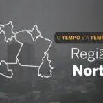 O TEMPO E A TEMPERATURA: domingo (14) com chuva em áreas da Região Norte