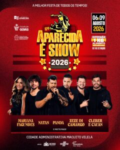 Com grandes atrações nacionais, Aparecida é Show 2026 será realizado entre os dias 6 e 9 de agosto