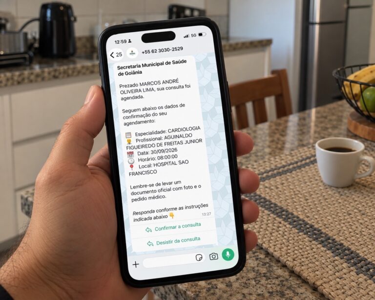 Goiânia começa a confirmar consultas especializadas pelo WhatsApp