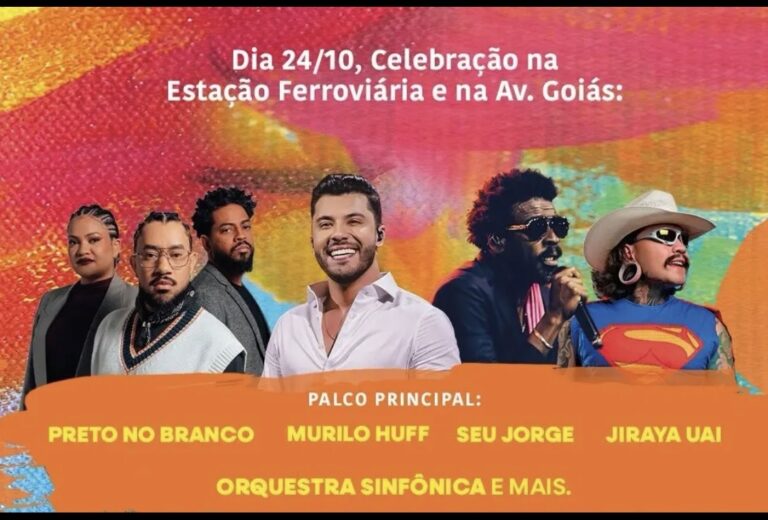 Goiânia celebra 93 anos com megafestival gratuito na Avenida Goiás; confira a programação