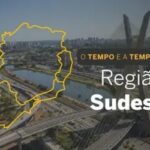 O TEMPO E A TEMPERATURA: pancadas com trovoadas atingem as quatro capitais do Sudeste no domingo (25)